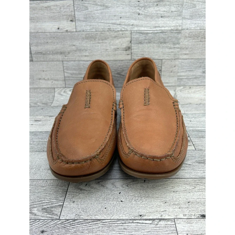 Clarks Men Tan Leather Slip On Loafers‎ Cushion Soft Shoes Sz 8.5M 261342907075
